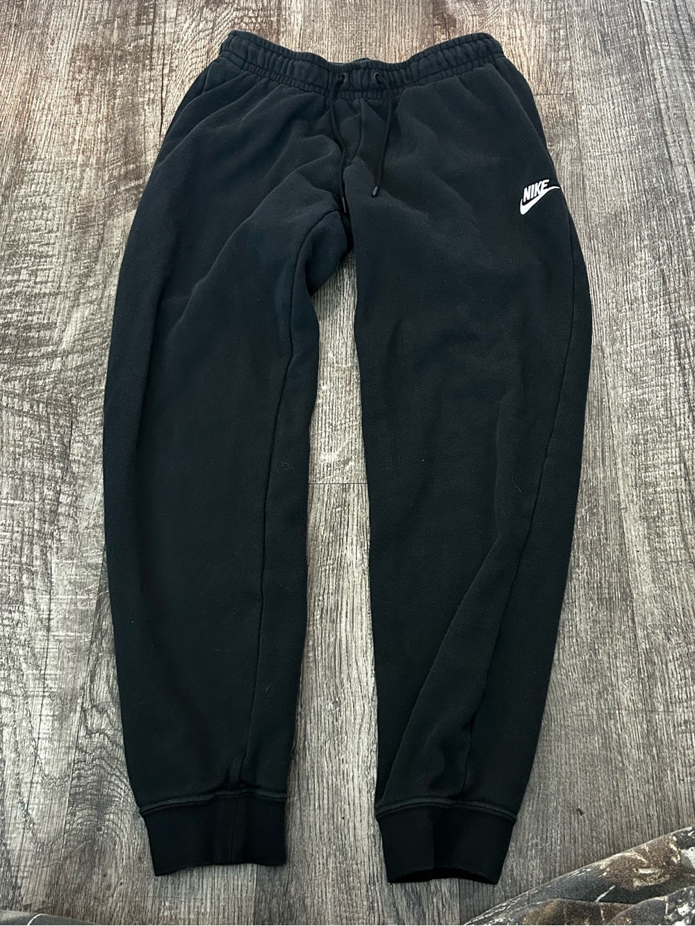Nike Black Fleece Joggers with White Swoosh
